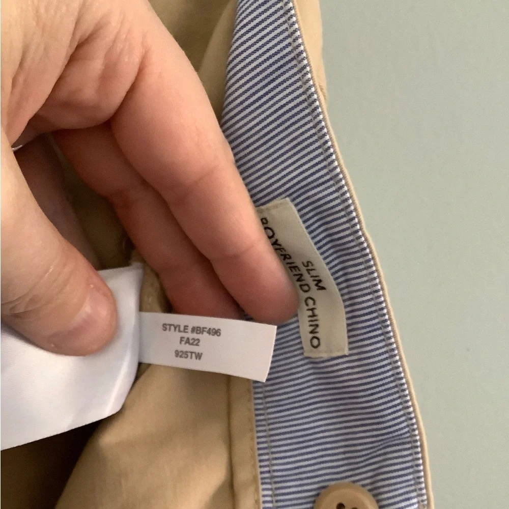 J. CREW NWOT Patch Pocket Slim Boyfriend Khaki Chino Size 26